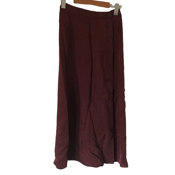 WILFRED Red Midi button-down Slit Skirt - Picture 3 of 17